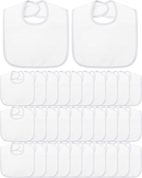 Foaincore 30 Pcs White Bibs for Baby Unisex Teething Bib 2 Ply