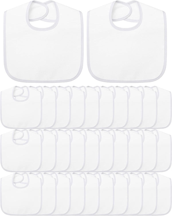 Foaincore 30 Pcs White Bibs for Baby Unisex Teething Bib 2 Ply