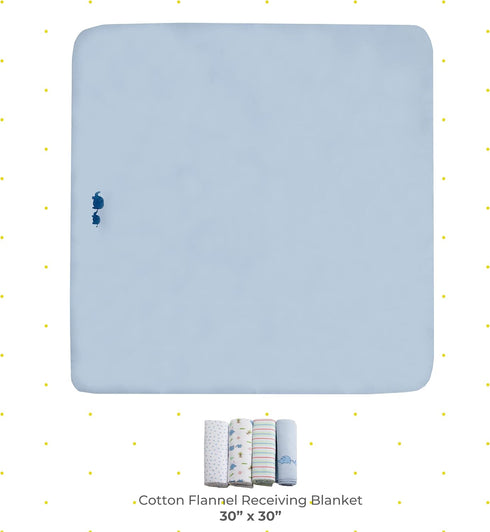 Spasilk Baby 4 Pack 100% Cotton Flannel Receiving Blanket