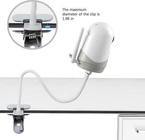 HOLACA Flexible Clip Mount for Baby Monitor Cameras, Tool-Free Bracket for Crib Without Wall Damage