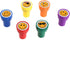 Plastic Stamps for Kids, LUCKYBIRD Self Inking Goofy Smile Silly Face Stamps Set, 6 Count