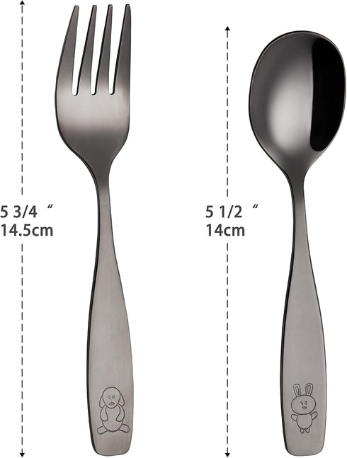 ANNOVA Kids Silverware Set - Safe Stainless Steel Flatware for Children, Forks, Tablespoons, Toddler Utensils, Metal