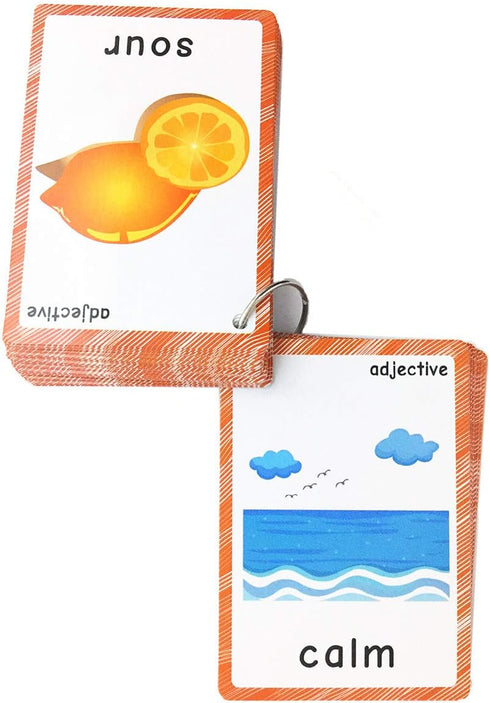 SANTSUN Set Toddlers(47 of Adjectives&Antonym Flash Cards for pc) | Kids Learning Flashcard & Montessori Pocket Cards