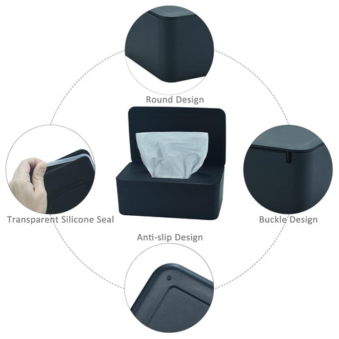 Diaper Wipes Dispenser, Baby Wipes Case, Baby Wipe Holder Keeps Diaper Wipes Fresh, Wipe Container with Non-Slip Feet