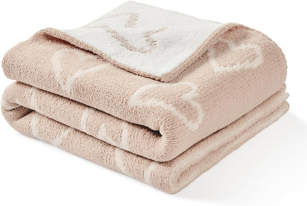 CREVENT 30"X40" Cozy Soft Warm Chenille Baby Blanket for Girls Boys, Newborn