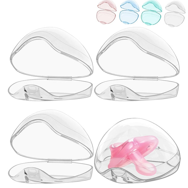 Smlpuame Pacifier Case,4 Pack BPA Free Pacifier Holder Case,Transparent Container Box for