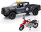 Pickup Truck Toy with Motorcycle, Featuring Lights and Sound Effects,Toy Car with