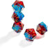 5PCS Polyhedral D20 Dice - 22mm Resin 20 Sided Game Dice for RPG MTG DND Table Games (Red Blue)