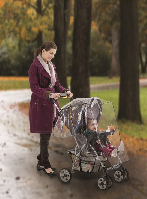 Jeep Standard Stroller Rain Cover, Universal Size, Waterproof, Windproof, Clear Vinyl Plastic Weather Shield
