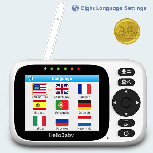 HelloBaby 3.2 2-Way Vision,ECO/VOX,1000ft, Monitor No WiFi Video Baby Monitor with Camera and Audio - Screen, Talk