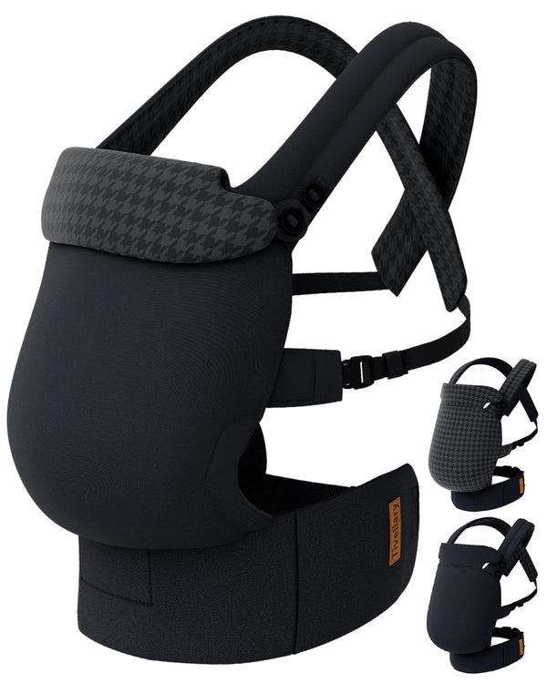 Tivellary Reversible Baby Carrier Black Solid & Houndstooth; Lightweight & Breathable Lyocell