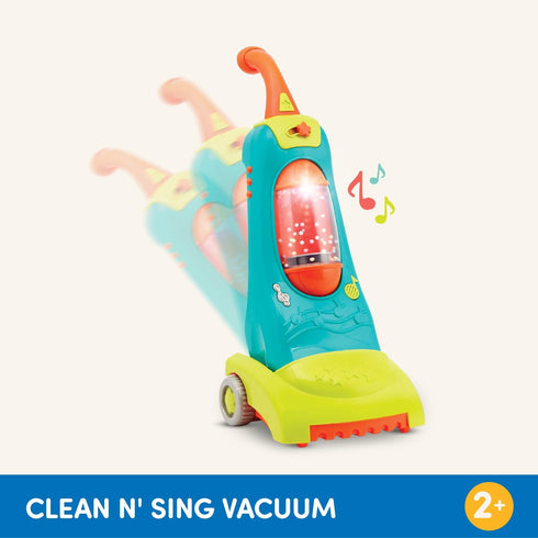 2 2+ Battat Musical Vacuum Cleaner Lights & Sounds with Songs Pretend Play Chores & Activities Clean n' Sing Years