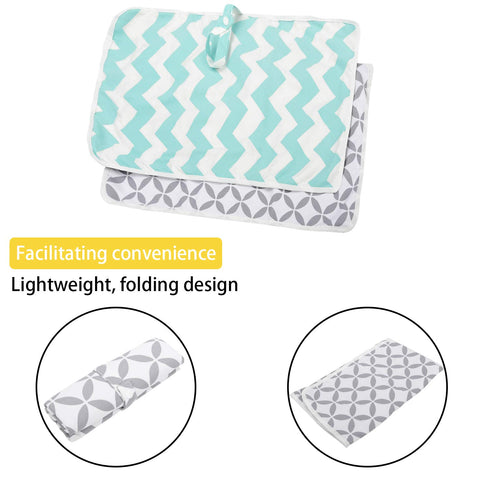 Portable Changing Pad, 2 Pack Baby Waterproof Diaper Changing Mat for Home and Travel