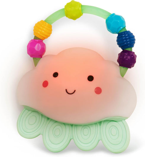 B. toys Baby Light Up Cloud Rattle Rain Glow Squeeze Sensory Development