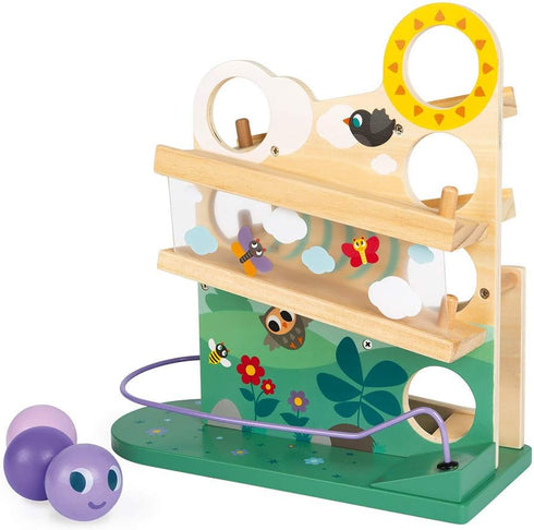 Janod Wooden Caterpillar Ball Track - Ages 12+ Months - J08055 for Early Learning