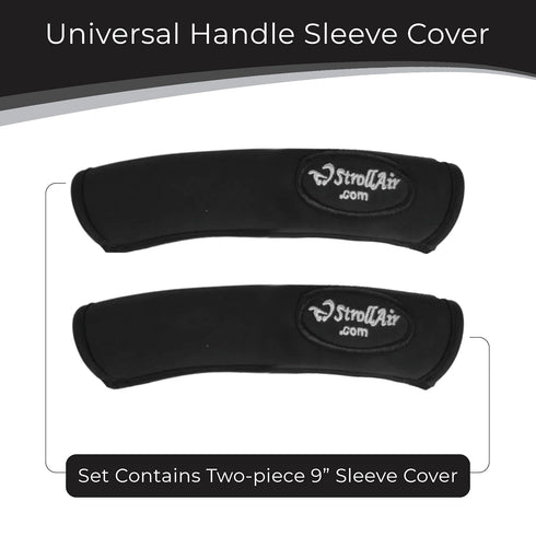 StrollAir Set of Two 9 inch Universal Handle Sleeve Covers, Black, 9"