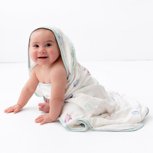 Set 70% 30% Bamboo Viscose Baby Hooded Towel & Washcloth for Babies and Toddlers, Soft & Absorbent, Viscose from