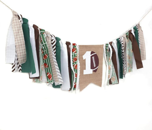 FELIX 1st Football First Birthday High Chair Banner - Football Birthday Decorations,Sport Themed Party Decor Banner