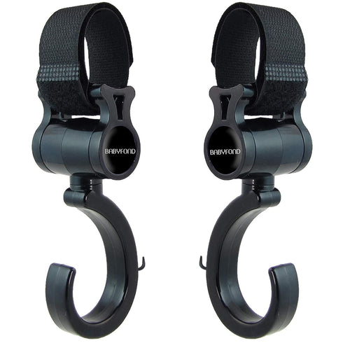 Stroller Hooks, Babyfond 2 Pack Multifunctional Hooks, 360-degree Rotating Non-Slip for Buggy, Baby Carrier