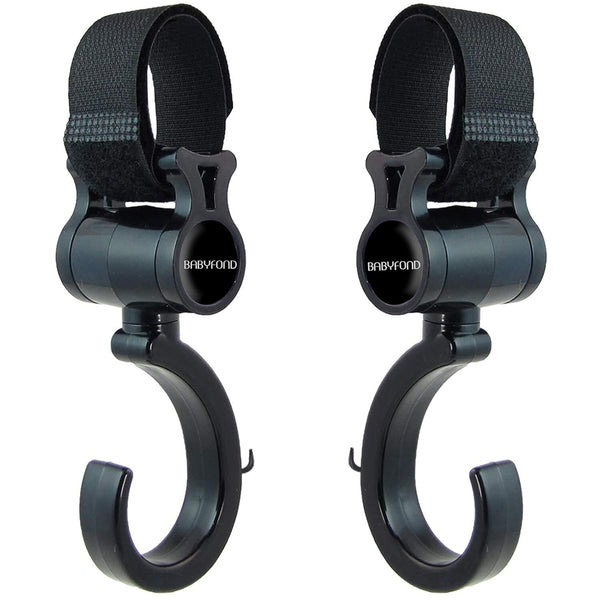 Stroller Hooks, Babyfond 2 Pack Multifunctional Hooks, 360-degree Rotating Non-Slip for Buggy, Baby Carrier