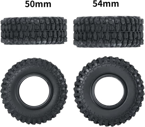 4PCS 1.0" Crawler Tires Rubber Wheel Tires Set for 1/24 Axial SCX24 RC Crawler Car (50mm)