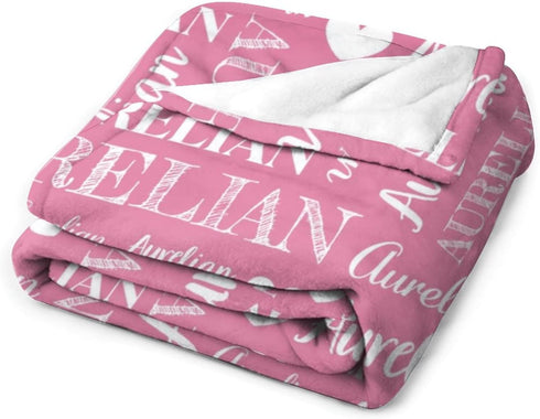 Monogrammed 60"x80 Personalized Baby Blankets for Boys Girls with Name, Custom Kids Blanket for Women Men, Baby Throw