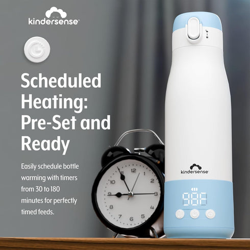 12 Oz 55W Preset 18W KinderSense Portable Bottle Warmer for Travel - Fl Large Capacity Power - Breastmilk, Water, Baby