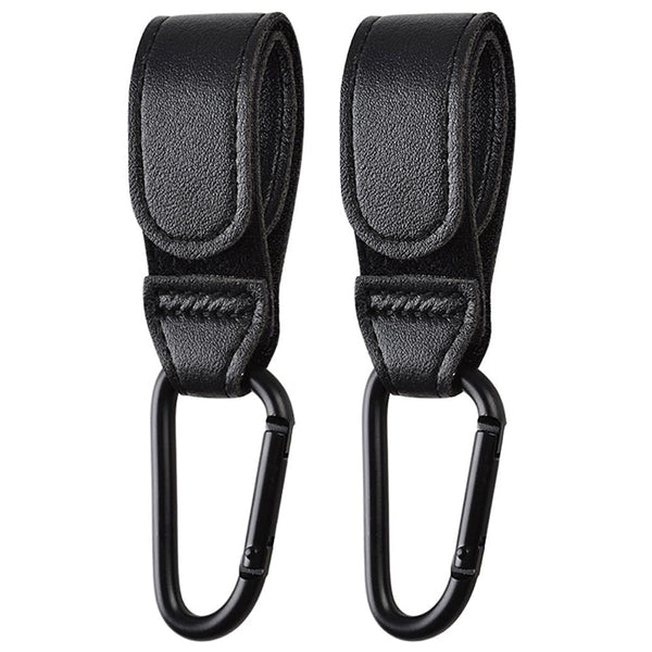 2PCS Stroller Hook Accessories, Multipurpose Stroller Bag Hook, Award Winning Leather Clip