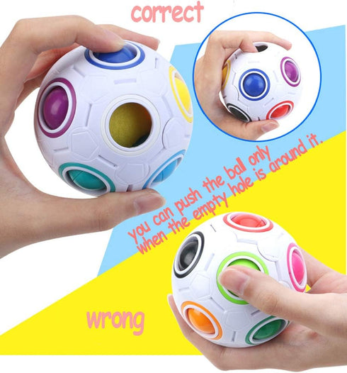 TANCH Magic Rainbow Ball Puzzle Cube | Fidget Stress Relief Ball | Brain Teasers Games Toys for Kids Adults (12 Holes)