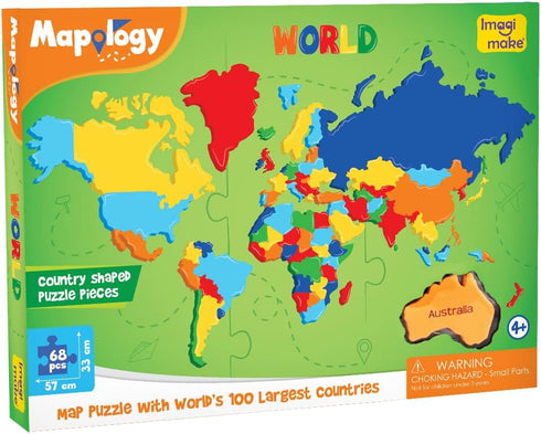 Imagimake Mapology World Map Puzzle | Educational Toys for Kids Ages 4-8 | Gifts for 6 Year Old Boys & Girls