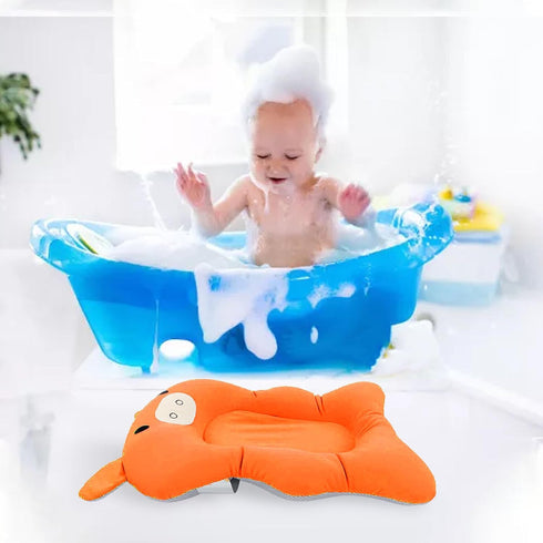 BAOK Baby Bath Support Cushion, Cotton Baby Bath Pad Floating for Shower (Orange)
