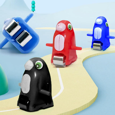 Musical Penguin Orbit Chasing Race Track Game Set - Playful Roller Coaster Playset with LED Lights