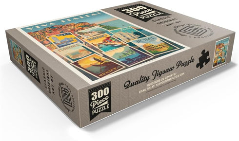 300 MyPuzzle Italy: Viva Italia! Collage, Vintage Poster - Premium Piece Jigsaw Puzzle for Adults