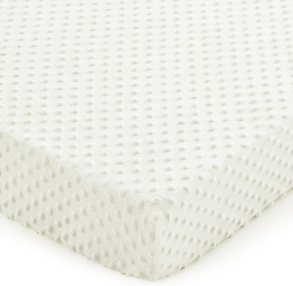 Entisn Baby Crib Sheets, 28 x 52 Inch Minky Dot Fitted Crib