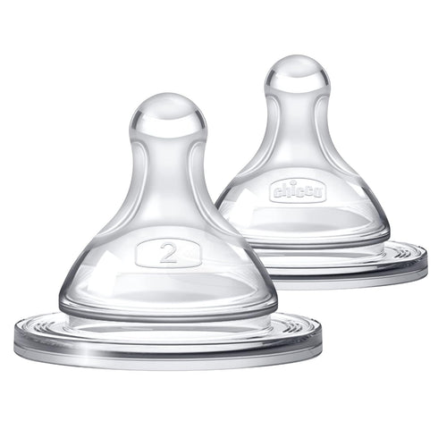 Chicco Duo Glass-Lined Baby Bottle Intui-Latch Nipple with Anti-Colic Valve, Stage 2
