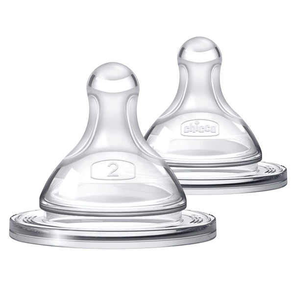 Chicco Duo Glass-Lined Baby Bottle Intui-Latch Nipple with Anti-Colic Valve, Stage 2