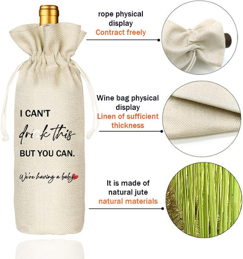 Socive Pregnancy Announcements Wine Bag, Cute Baby Announcement Wine Bag, Pregnant Reveal, Grandparents Baby Gifts