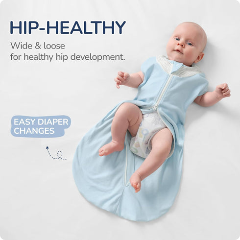 100% 3-6 3-Way Swaddles for Newborns, Safe Sleep Swaddle Sack with Mesh Design, Breathable Cotton Sleepsack