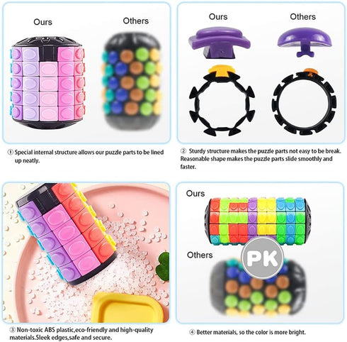 Magic 3D Puzzle Cube, Rainbow Fidget Toys, Educational Games for Kids and Adults