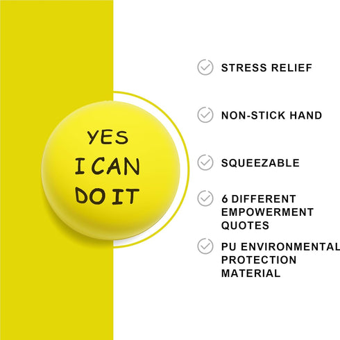 (24 Pack), ALMAH Motivational Stress Balls for Kids and Adults Stress Relief Balls, Hand Exercise Therapy Balls