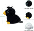 Black Crow Plushie Toy - 10 Inches Stuffed Raven Animal Plush - Plushy and Squishy Crow with Soft Fabric and Stuffing - Cute Toy Gift for Boys and Girls