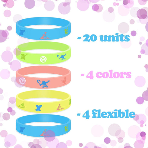 Non-Candy Island Princess Theme Party Favors, 20 Wristbands