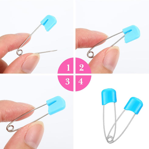 Yolev 100 (7 Pcs Diaper Pins Baby Safety Pins Plastic Head Baby Diaper Pins for Cloth Diapers with Safe Locking Colors)