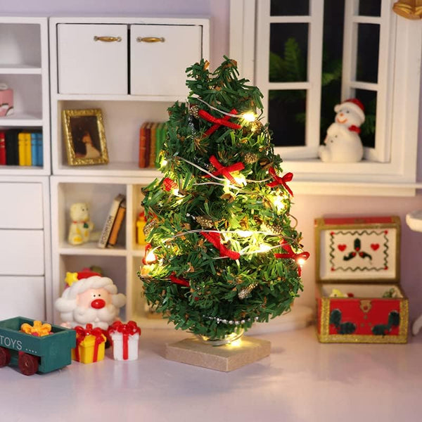 SXFSE Dollhouse Decoration Accessories, 1:12 Dollhouse Miniature 1 Pc Mini Christmas Tree with