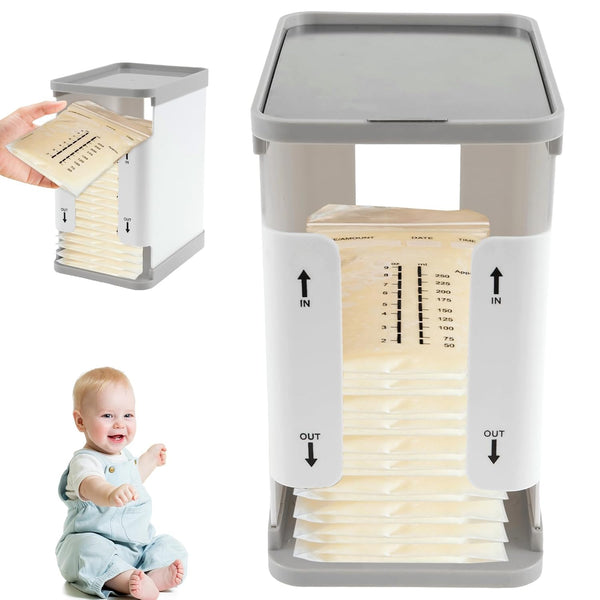 KHZSPP Freeze Organizer for Breast Milk Storage Bags,Container Storing First-in First-Out System with