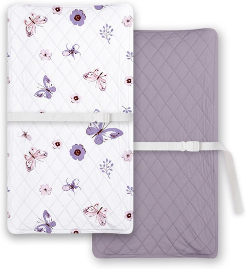 TOTCHILL Light Quilted Changing Pad Cover 2 Pack, Soft Fitted Changing Table Covers