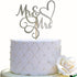 Mr and Mrs Cake Topper, Bride and Groom Wedding Sign, Engagement Cake Toppers Decorations with Double-faced Silver