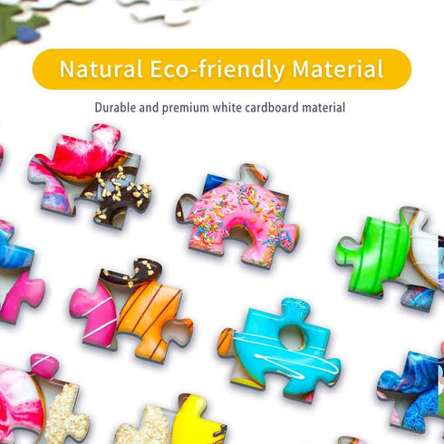500 Piece Jigsaw Puzzles Donuts for Adults, Teens, and Kids - Happy Family Gift Idea