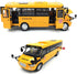 9" Pull Back School Bus,Light Up & Sounds Die-cast Metal Toy Vehicles with Bright Yellow and Openable Doors