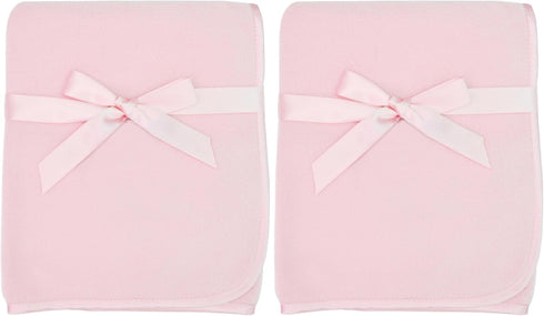 TL Care Fleece Blanket with Silk-Like Satin Trim, Soft, Warm & Cozy, Pink, 30"